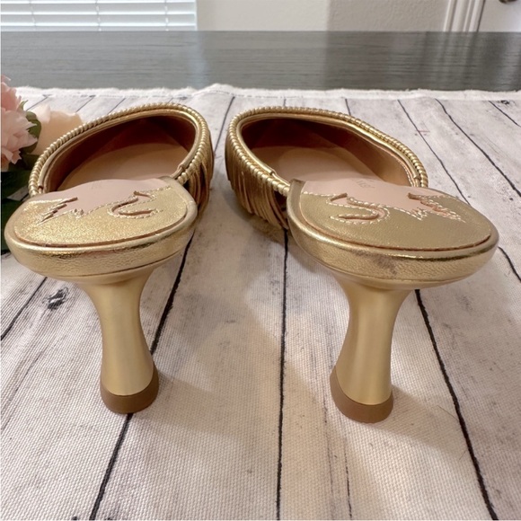 Antonio Melani x Jennifer Sumko Mimi Metallic Leather Fringe Dress Mules - Picture 9 of 9